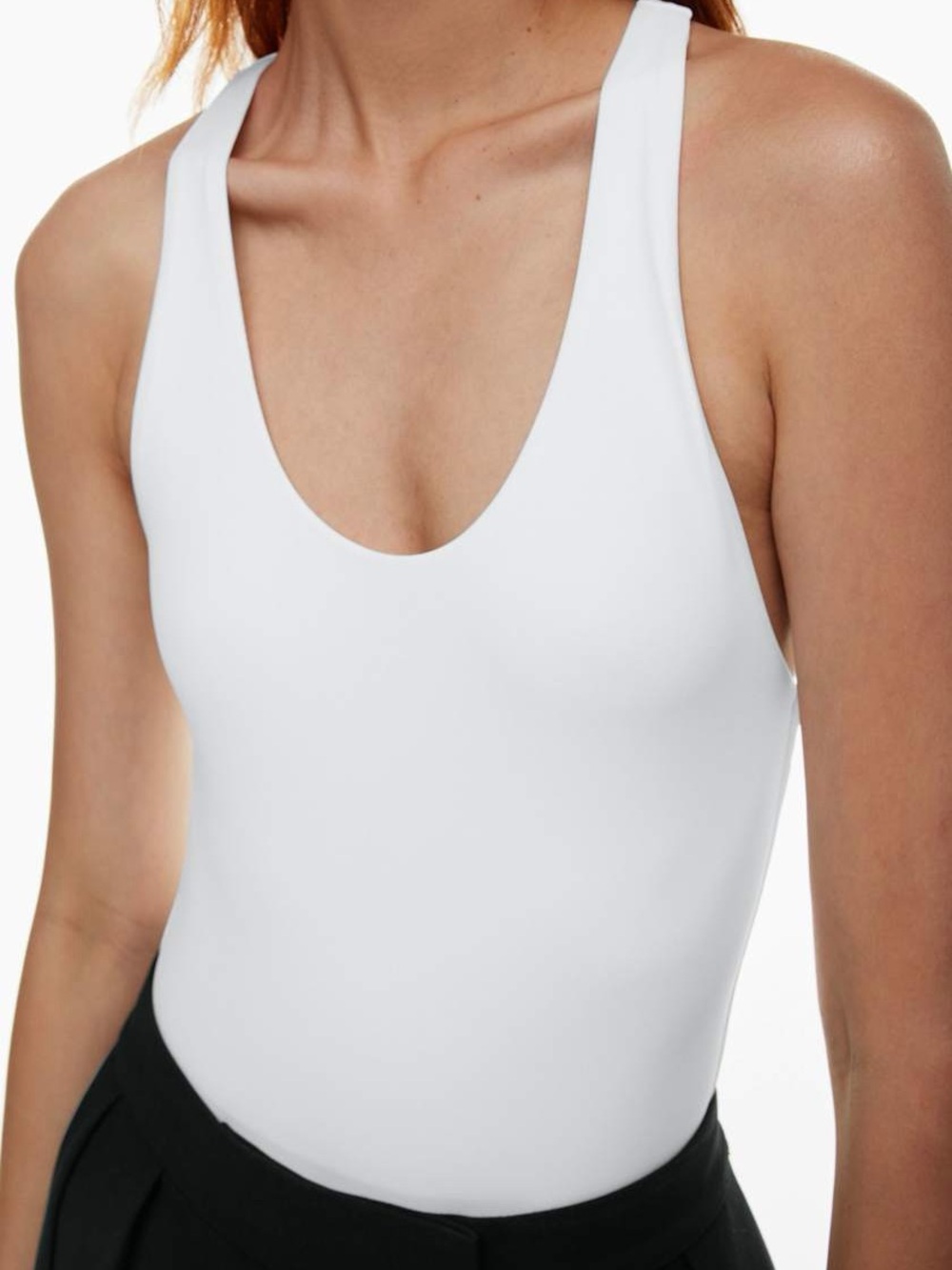 Babaton Contour Racer Bodysuit White Size M Double Layer Stretch